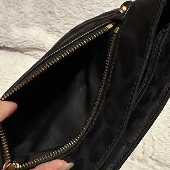 Michael Kors Black Nylon Animal Print Crossbody Bag - Picture 4 of 14